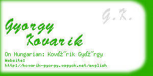 gyorgy kovarik business card